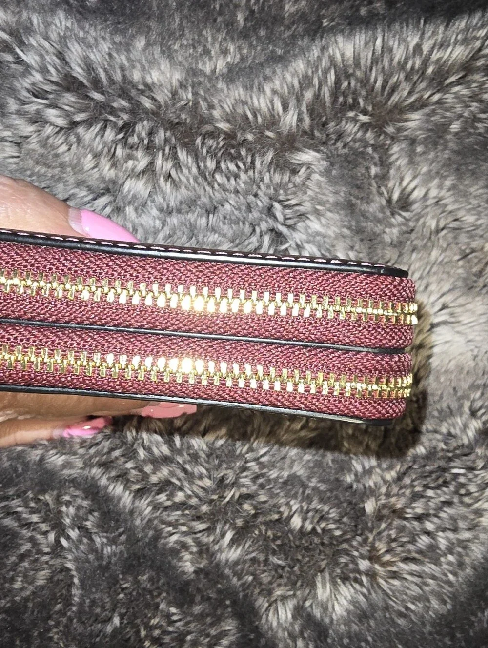 Coach Metallic Double Zip Wallet Euc